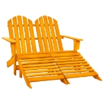 Sedia 2 Posti Adirondack con Ottomana Abete Massello Arancione