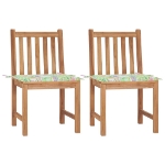 Sedie da Giardino 2 pz con Cuscini in Legno Massello di Teak