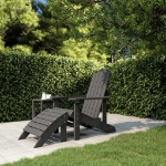 Sedia da Giardino Adirondack con Poggiapiedi Antracite HDPE