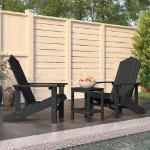 Sedie da Giardino con Tavolo Adirondack in HDPE Antracite