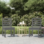 Sedie da Giardino 2pz Grigie 40,5x48x91,5cm Legno Massello Pino