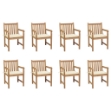 Sedie da Giardino 8 pz con Cuscini Crema in Massello di Teak