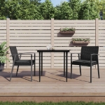 Sedie da Giardino con Cuscini 2pz Nere 56,5x57x83 cm Polyrattan