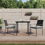 Sedie da Giardino con Cuscini 2pz Nere 54x62,5x89 cm Polyrattan