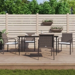 Sedie da Giardino con Cuscini 4pz Marroni 56x59x84cm Polyrattan