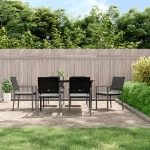 Sedie da Giardino con Cuscini 6pz Nere 54x62,5x89 cm Polyrattan