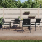 Sedie da Giardino con Cuscini 4pz Nere 54x62,5x89 cm Polyrattan