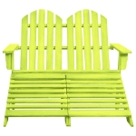 Sedia 2 Posti Adirondack con Ottomana in Abete Massello Verde