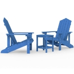 Sedie da Giardino con Tavolo Adirondack in HDPE Blu Acqua