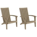 Sedie Adirondack da Giardino 2 pz Polipropilene Marrone Chiaro