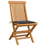 Sedie da Giardino con Cuscini Antracite 6 pz Massello di Teak