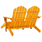 Sedia 2 Posti Adirondack con Ottomana Abete Massello Arancione