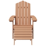 Sedia Giardino con Poggiapiedi e Tavolo Adirondack HDPE Marrone
