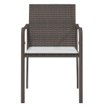 Sedie da Giardino con Cuscini 2pz Marroni 56x59x84cm Polyrattan