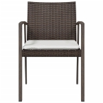 Sedie Giardino con Cuscini 2pz Marroni 5,56x57x83 cm Polyrattan