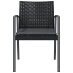 Sedie da Giardino con Cuscini 2pz Nere 56,5x57x83 cm Polyrattan