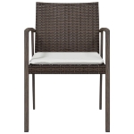 Sedie Giardino con Cuscini 4pz Marroni 56,5x57x83 cm Polyrattan