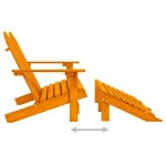 Sedia 2 Posti Adirondack con Ottomana Abete Massello Arancione