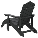 Sedia da Giardino Adirondack con Poggiapiedi Antracite HDPE