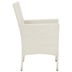 Sedie da Giardino con Cuscini 4 pz in Polyrattan Bianche