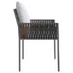 Sedie da Giardino con Cuscini 4pz Marroni 54x61x83cm Polyrattan