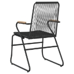 Sedie da Giardino 4pz Nere 58x59x85,5 cm Rattan PVC