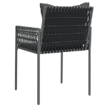 Sedie da Giardino con Cuscini 2pz Nere 54x61x83cm in Polyrattan