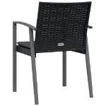 Sedie da Giardino con Cuscini 6pz Nere 56,5x57x83 cm Polyrattan