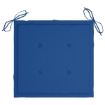 Sedie da Giardino 8 pz con Cuscini Blu Reale Massello di Teak