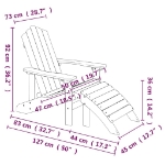 Sedia da Giardino Adirondack con Poggiapiedi Antracite HDPE