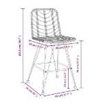 Sgabelli da Bar 2 pz Neri 45x56x103,5 cm Rattan PE e Acciaio