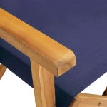 Sedie da Regista 2 pz in Legno Massello di Acacia Blu