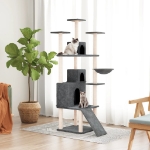 Albero per Gatti con Tiragraffi in Sisal Grigio Scuro 175 cm