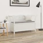 Panca Bianca 107x45x75,5 cm Legno Massello di Abete
