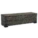 Scatola Portaoggetti 120 cm Nera Rattan Kubu e Massello Mango