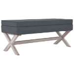 Sgabello Portaoggetti Grigio Scuro 110x45x49 cm in Velluto