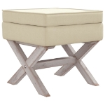 Sgabello Portaoggetti Beige 45x45x49 cm Lino