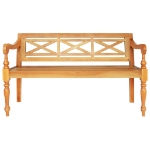 Panchina Batavia 136 cm Legno Massello di Mogano Marrone Chiaro
