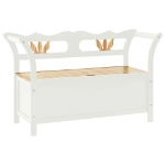 Panca Bianca 107x45x75,5 cm Legno Massello di Abete