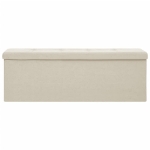 Cassapanca Pieghevole Bianco Crema in Simil Lino