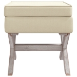Sgabello Portaoggetti Beige 45x45x49 cm Lino