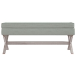 Sgabello Portaoggetti Grigio chiaro 110x45x49 cm in Velluto