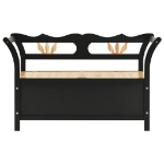 Panca Nera 107x45x75,5 cm Legno Massello di Abete