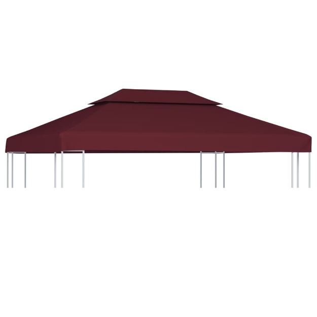 Copertura Superiore per Gazebo a 2 Strati 310g/m² 4x3m Bordeaux