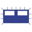 Parete con Finestre per Gazebo 4x2 m Blu