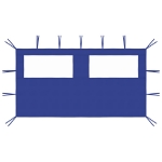 Parete con Finestre per Gazebo 4x2 m Blu
