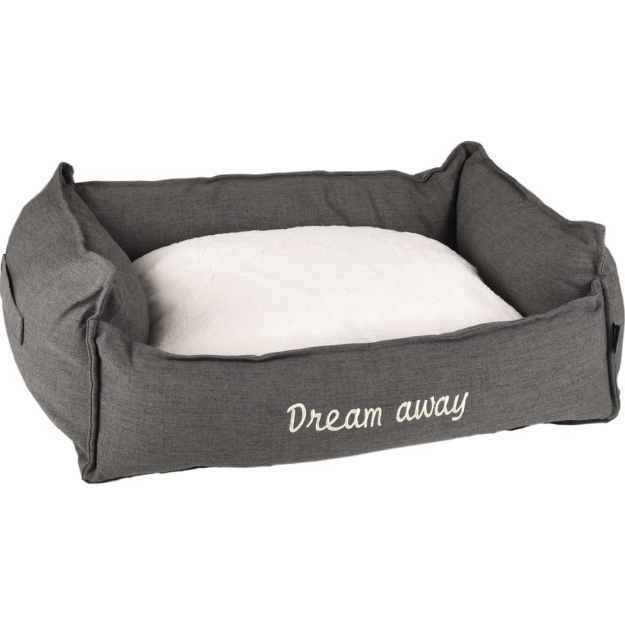 FLAMINGO Letto per Cani con Chiusura Lampo Dream Away Grigia 90x70 cm