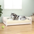 Cuccia per Cani Bianca 105,5x75,5x28 cm Legno Massello di Pino