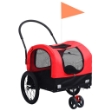 Rimorchio Bici per Animali e Carrello Jogging Rosso Nero