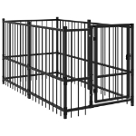 Gabbia per Cani Nera 193,5x97x100 cm in Acciaio